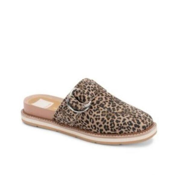 DOLCE VITA Women's Leopard Crochet Verna Wedge Slip On Leather Mules Size 8 NWOB - Picture 10 of 10